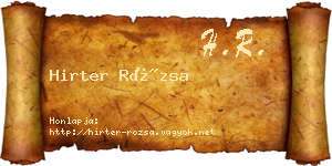 Hirter Rózsa névjegykártya